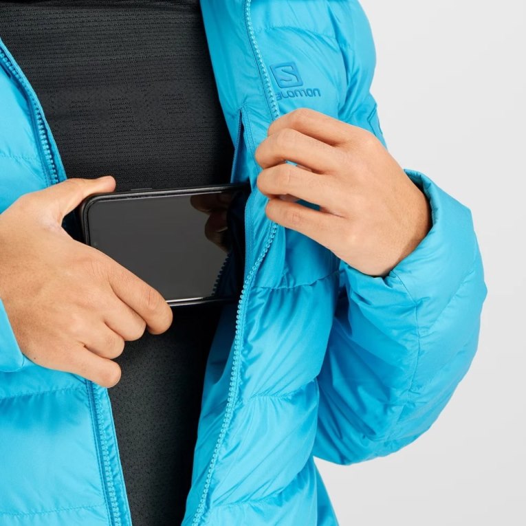 Salomon Essential Xwarm Men's Insulated Jackets Turquoise | CA 7J62